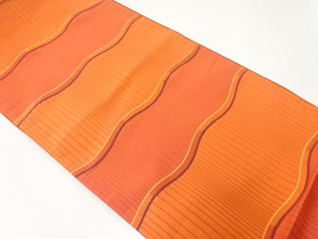 JAPANESE FUKURO OBI / WOVEN WAVY STRIPE